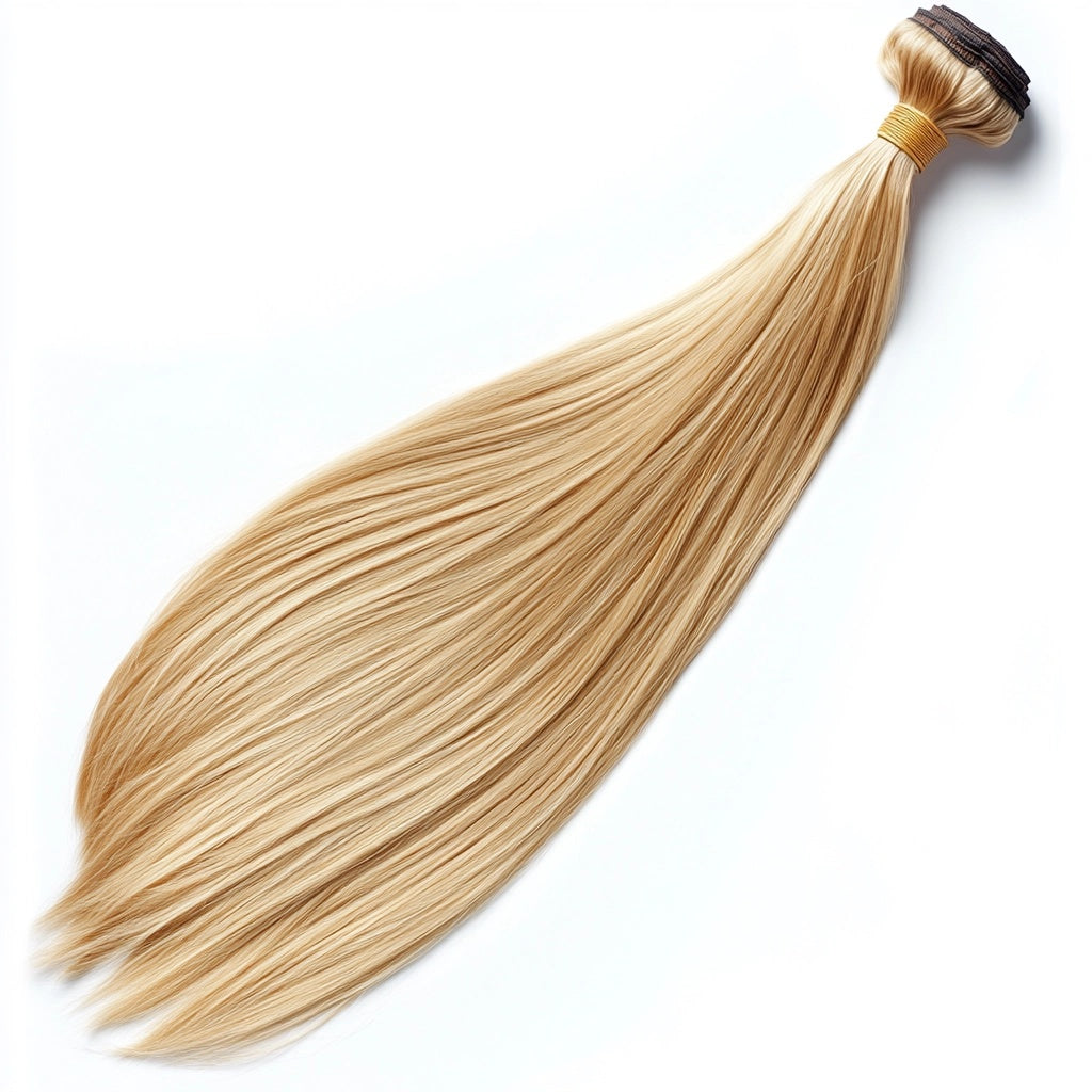 Clip-In Hair Extensions – 24" Blond Straight (Synthetic, 7Pc, 16 Clips)