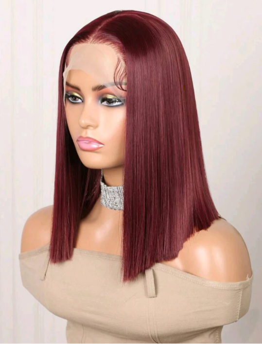 Racheal - 16-Inch 180% Density Burgundy Human Blend