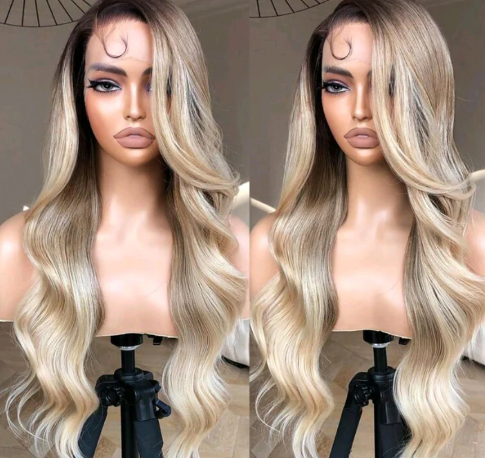 28-Inch Ombre Blonde Body Wave Wig