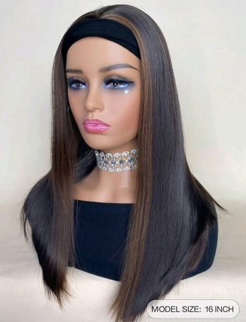 Long Bob Headband Wig - Human blend